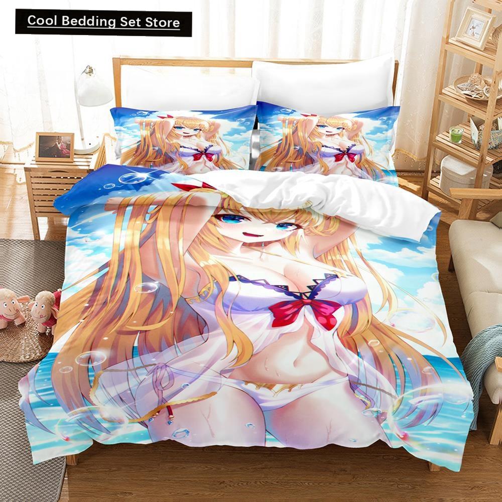 3D Print Anime Princess Connect! Re: Dive Bedding Set Single Twin Full Queen King Size Bed Set Adult Kid Bedroom Duvetcover Sets