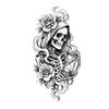 Skull Rose Window Cling Halloween Skeleton And Static Clings, Removable Sketch & Decoration Flower Glass Sticker, Waterproof PVC Decal for Home Store