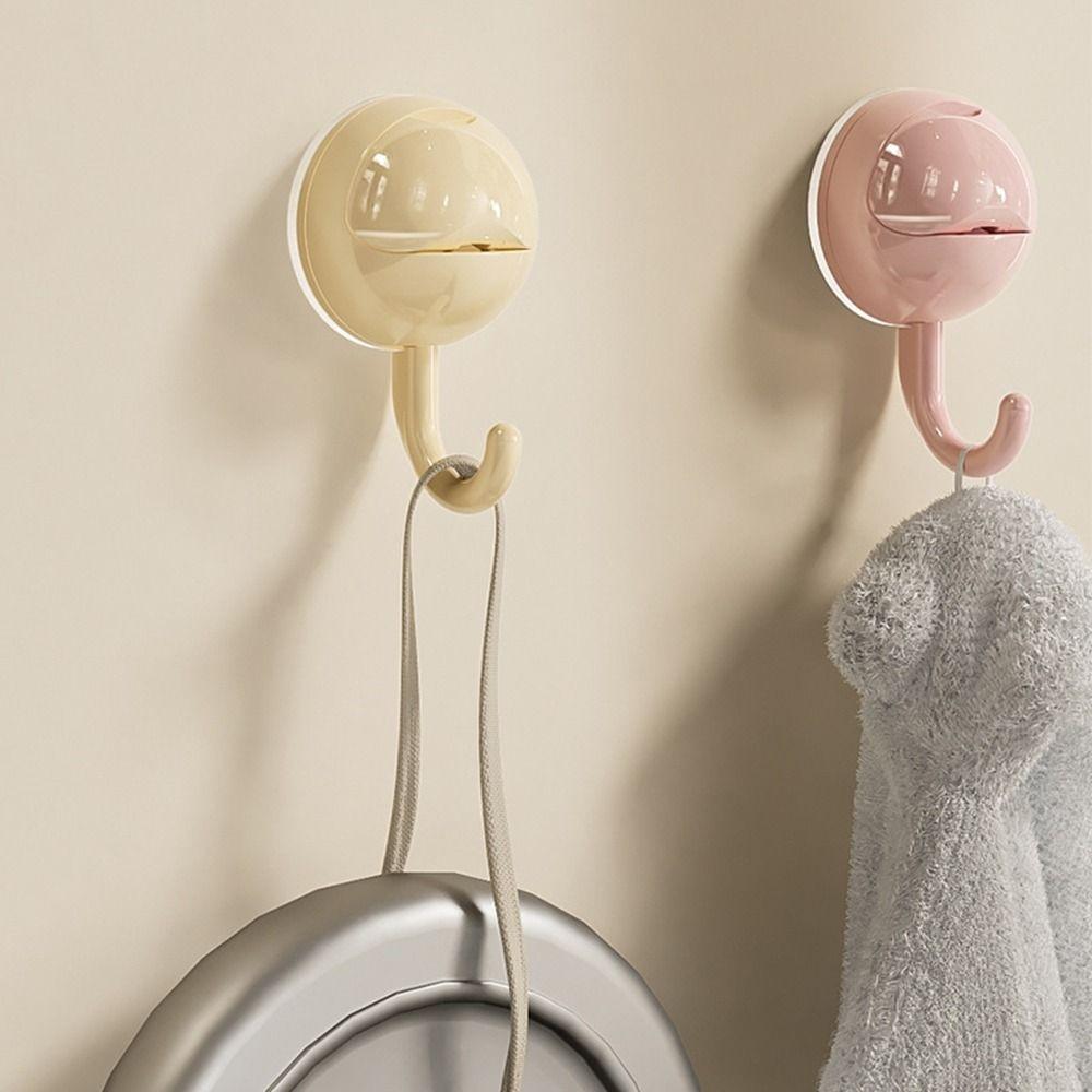 2Pcs Decorative Suction Cup Hook No-drill Towel Hanger Clothes Towel Storage Hook  Living Room