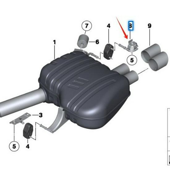 BMW 7 Series F01/F02/F03 & 5 Series F07GT Exhaust Pipe Bracket