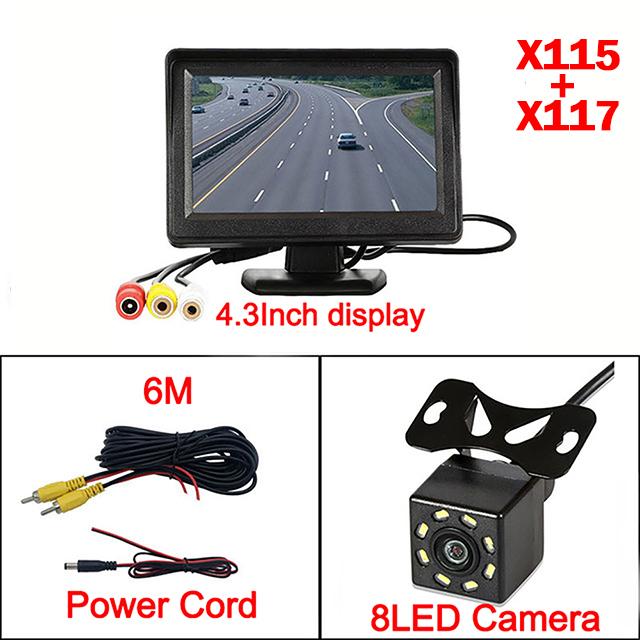 4.3/7 inch Car Reversing AV/4-pin Connector Backup Camera Vehicle 12-24v Rear View Monitor Mirror Parking Kit