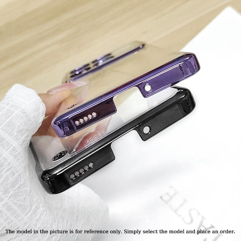 Plating Frameless Transparent Phone Case For Xiaomi Redmi K80 Pro Champion Shockproof Bumper Colorful Hard Shell Protective Back Cover