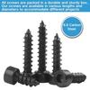 Zmbroll 220pcs M4 Hex Socket Head Cap Grade Black Carbon Hex Socket Sheet Metal Wood Screws with Wrench Self-Tapping Screws,