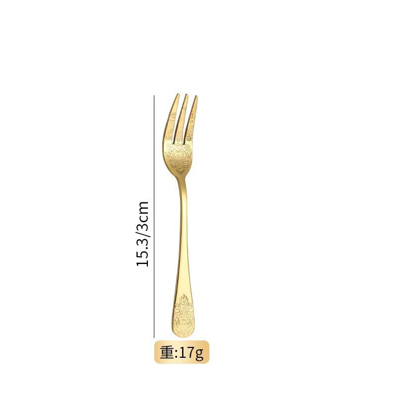 Light luxury pattern stainless steel western food tableware steak knife fork spoon retro mirror set