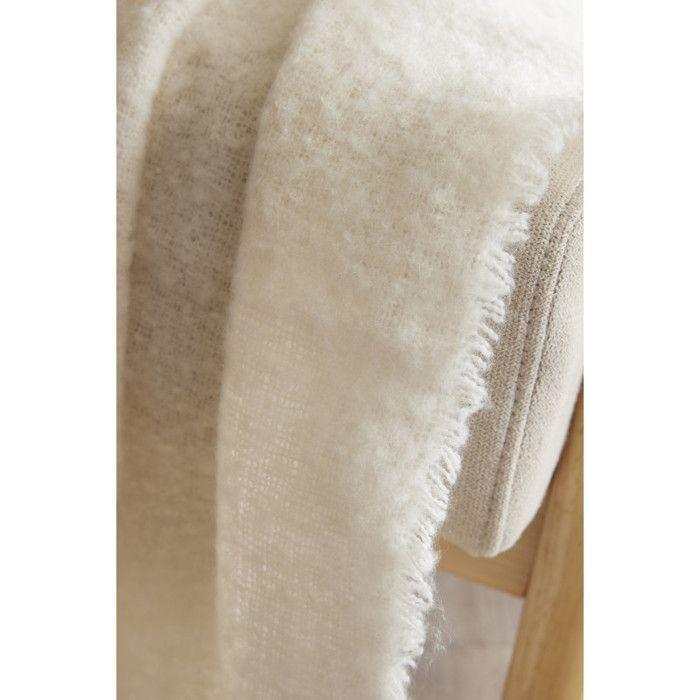 Plaid 130 x 170 cm Polyester tricot uni effet Mohair "Melia" Le fil d'Ariane