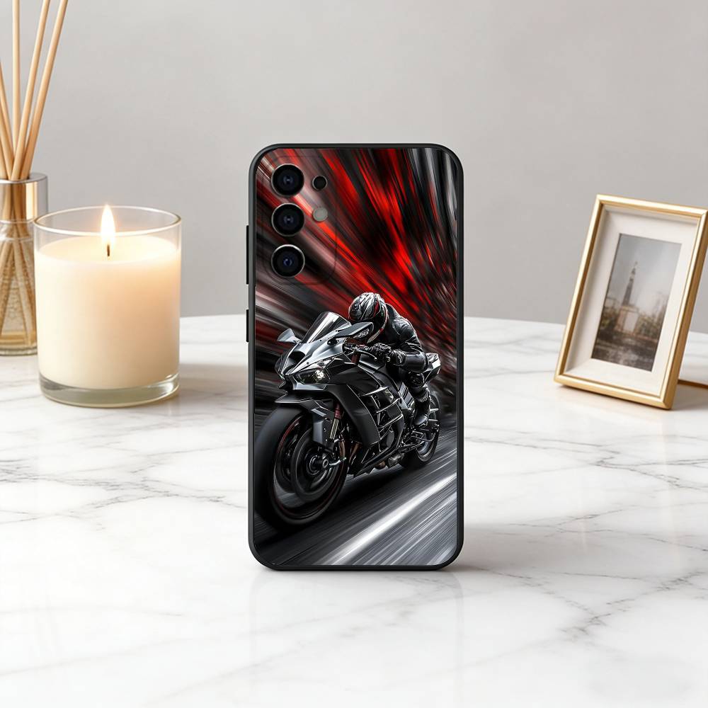 M-Motorcycle Cool R-Rider MR Phone Case Black Silicone Soft For Samsung S25,S24,S21,S22,S23,S30,Ultra,S20,Plus,Fe,Lite