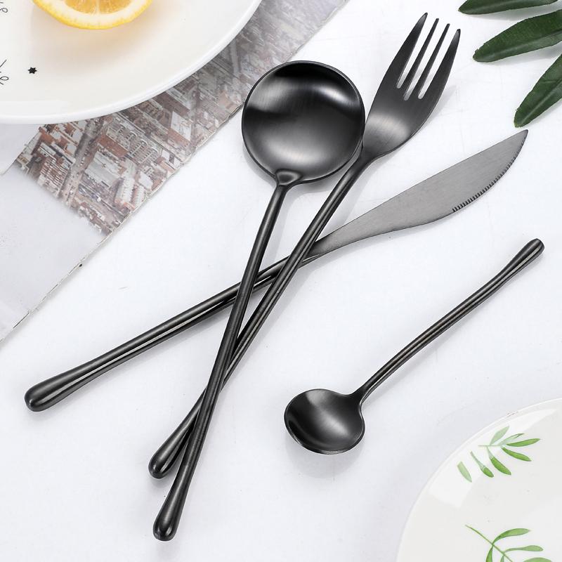 4 ks Matné leštěné 18/10 nerezové příbory Příbory Sada příborů Svatební nádobí Nůž Lžíce Vidlička Sada příborů