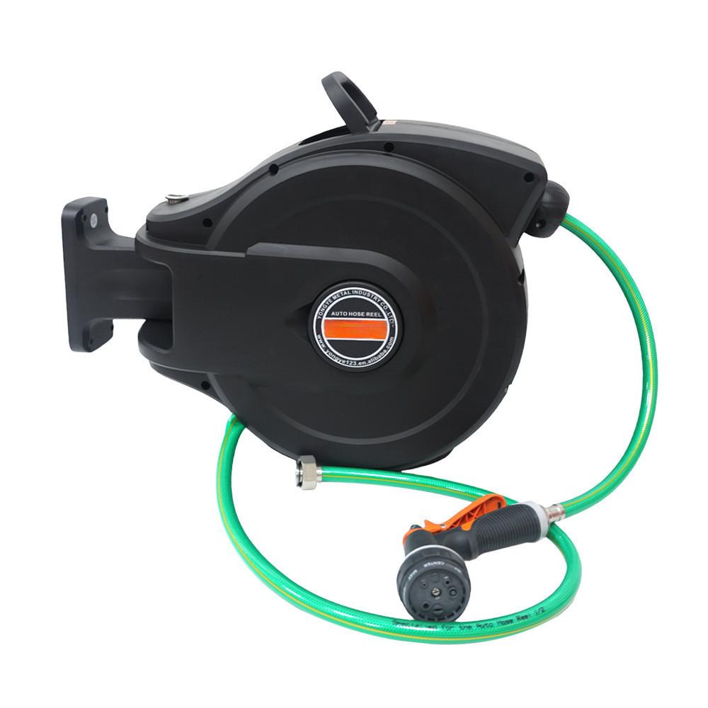 Automatic Retractable Hose Pipe Reel Wall Mount Garden Irrigation Water Drum Outdoor Spray Water Tool