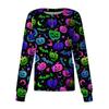 Damen Lässiger Langarm Einreiher Halloween-Print Pflegekraft Cardigan Knopfleiste Vorne Leichte Strickware
