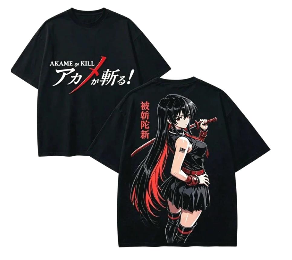 2026 Summer Hot Sale Akame Ga Kill! Anime T-Shirt Y2k Unisex Harajuku Hip Hop Punk T-Shirt Streetwear Casual Oversized T-Shirt