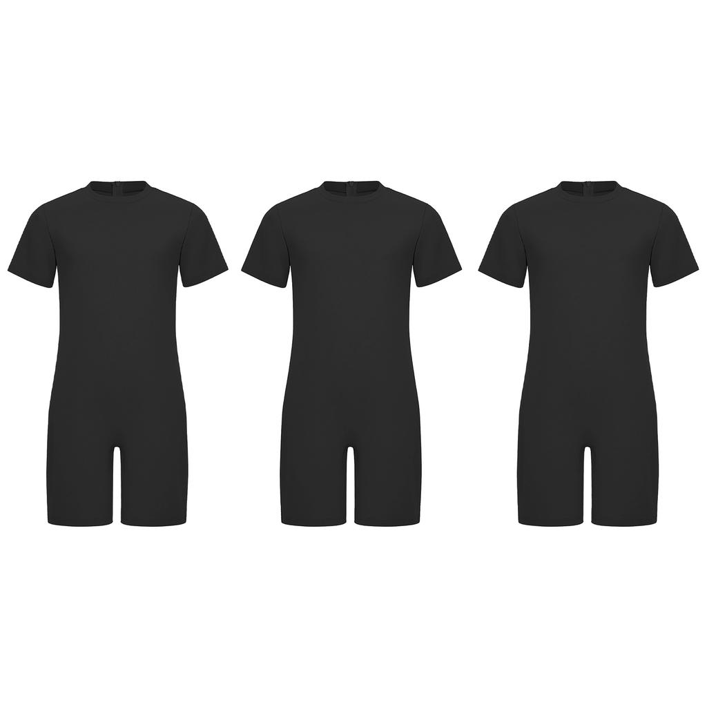 3 Stuks Jongens Adaptieve Bodysuit Speciale Behoeften Makkelijk Aan te Trekken Verborgen Rits op de Rug Korte Mouwen Jumpsuit