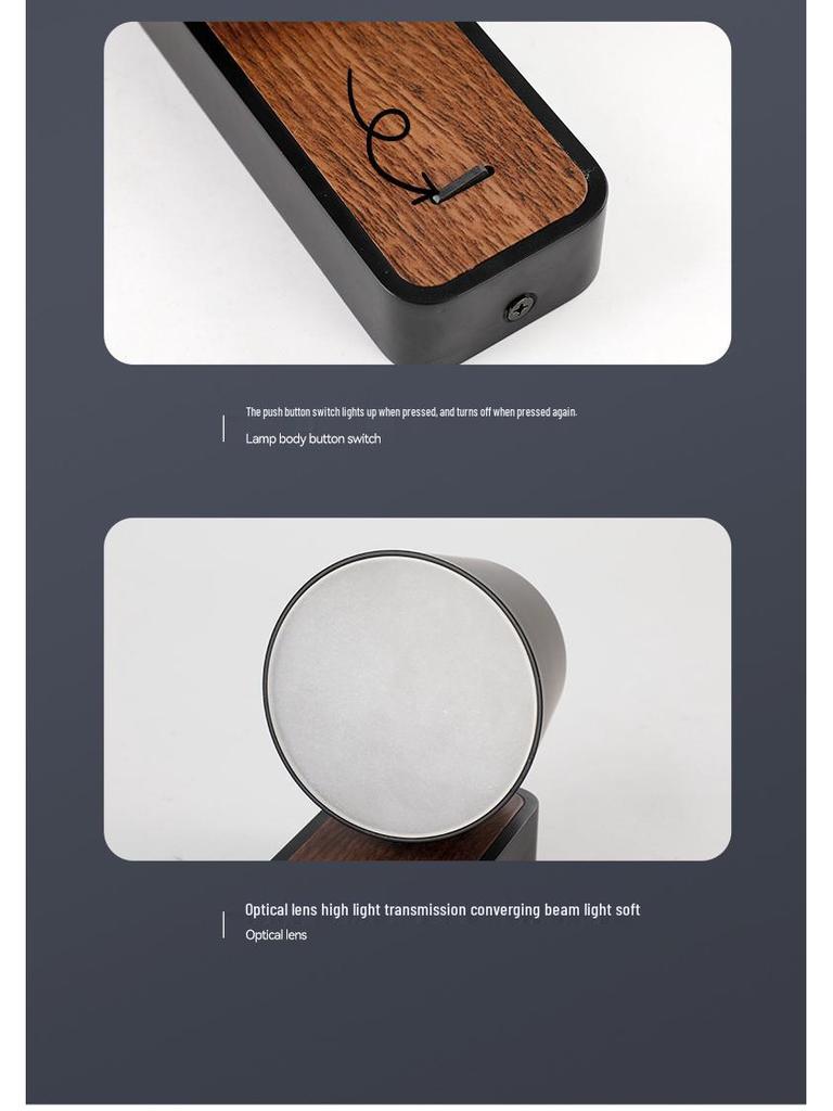 Rotatable LED Bedside Wall Light with Switch for Hotel, Guest Room, or Bedroom Reading.