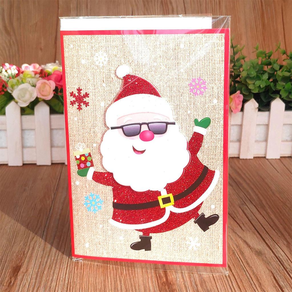 Merry Christmas Greeting Card with Music Set of 2 Vivid Sound Greeting Card for Children Birthday Party Blessing