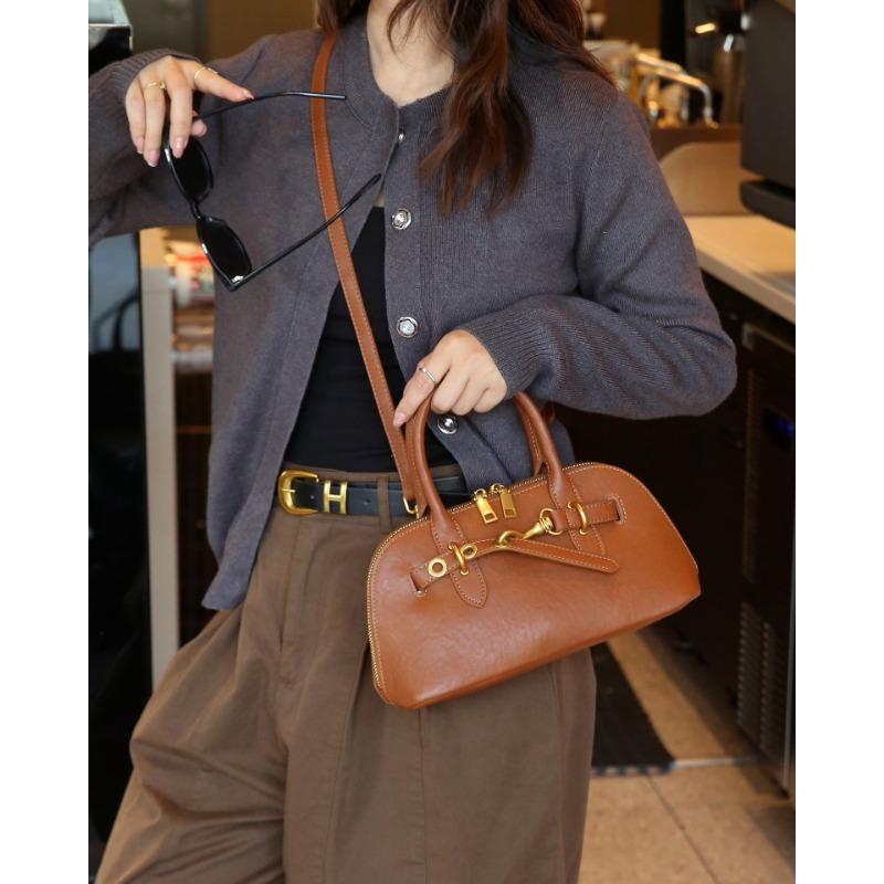 

Сумка-ракушка из коровьей кожи высшего слоя, ретро-сумочка, кожаная сумка-тоут для боулинга, сумка под мышку, модная сумка через плечо на одно плечо