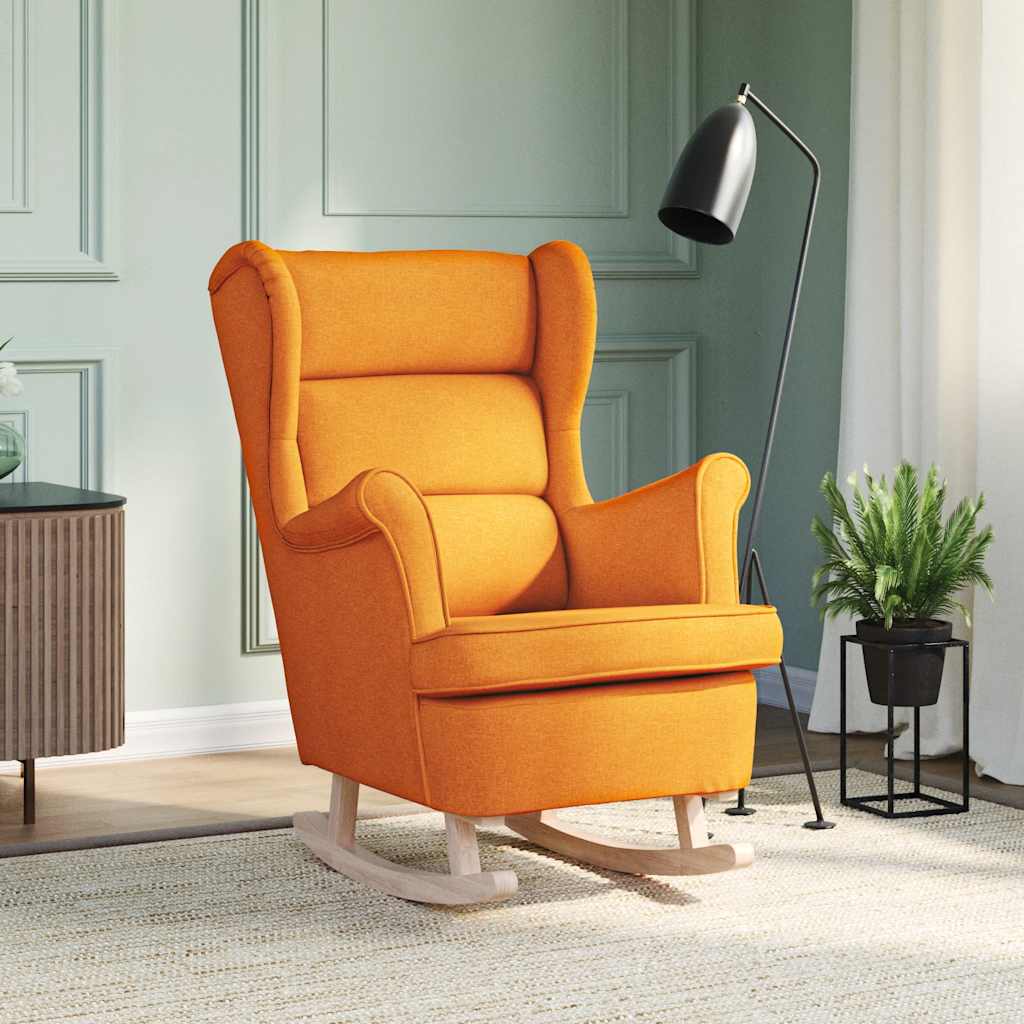Rocking Chair Dark Yellow 74x90x102 Cm Fabric