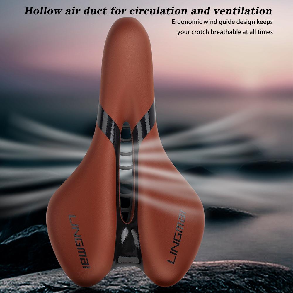 LINGMAI Bicycle Seat for Men and Women Waterproof Bike Saddle Soft Shock Absorbing MTB Mountain Road Bike Cushion Seat