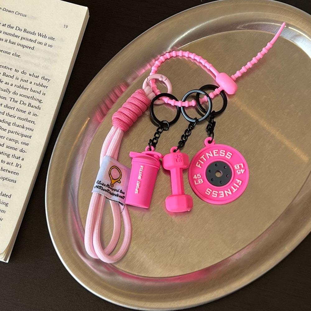 

Weight Plate Gym Lover Key chain Hand-Woven Nylon Rope Pendant Fitness Keychain Gym Gifts