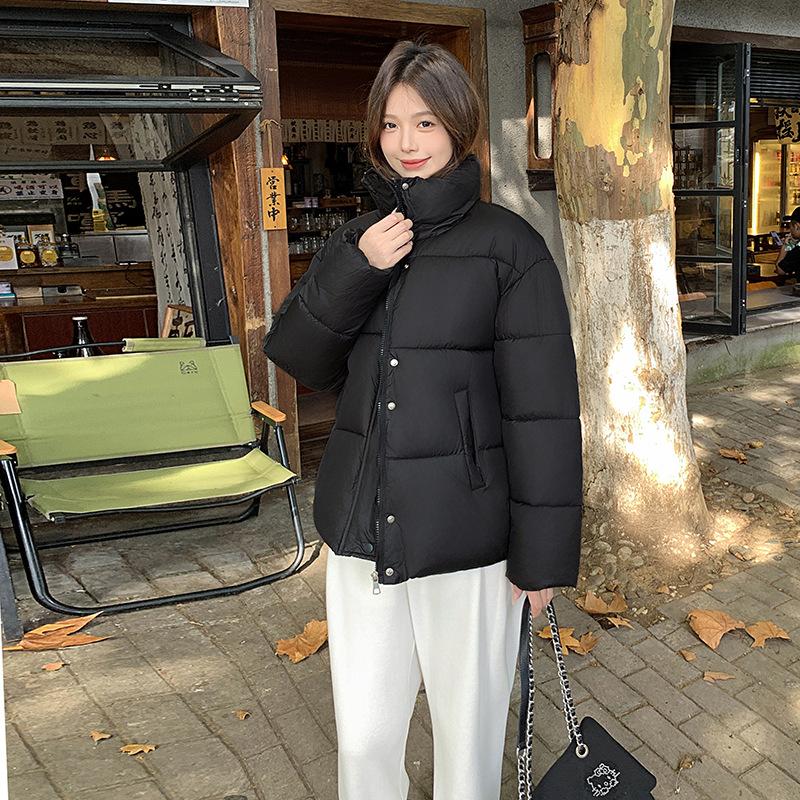 Short Down Cotton Jacket Women's Winter 2025 New Korean Version of Loose Stand-up Collar Thickened Bread Jacket