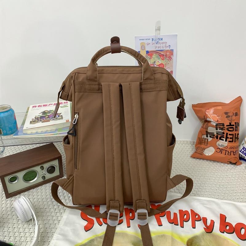 Mochila de estudiante para mujer, mochila de gran capacidad, bolsa de viaje de color sólido para niñas