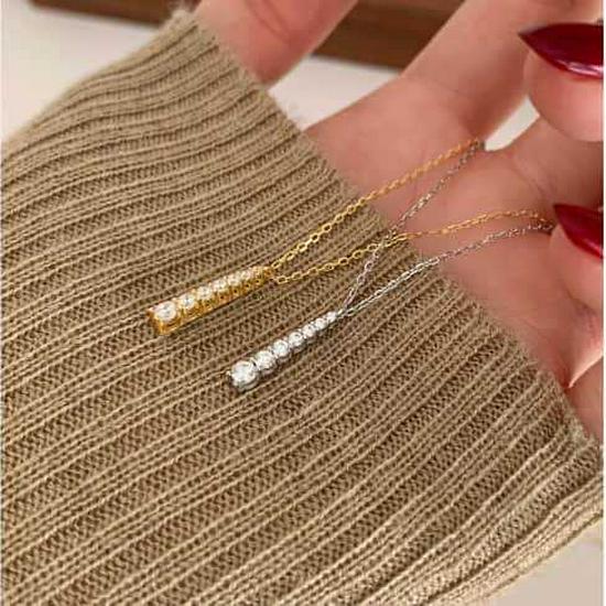 S925 Sterling Silver Zirconia Pendant Necklace for Women - Elegant, Luxurious, Versatile Collarbone Chain