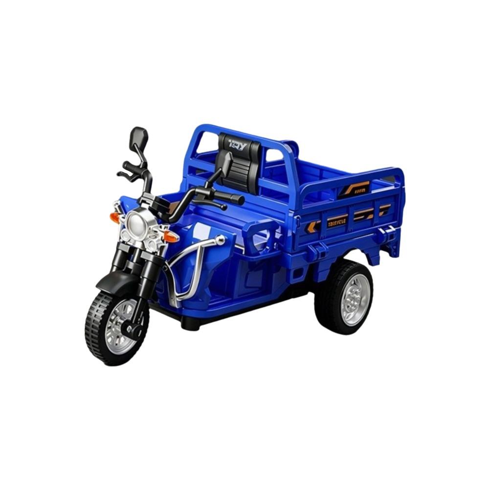 

Inertia Driving Inertia Tricycle Model Openable Seat Diecast Courier Truck Kids Toys Dark Blue Only Car