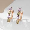 Kienl  Mix Purple Green Natural Zircon Dangle Earring For Women Luxury Design  Rose Gold Color Best Gift Vintage Jewelry