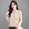 Zhichu Elegant V-Neck Wrap Knit Sweater