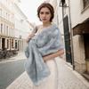 WTEMPO Winter Warm Faux Fur Wedding Dress Shawls Soft Plush Shawls for Performance/Party Retro Long Shawls Windproof Cold-proof Wide Scarves