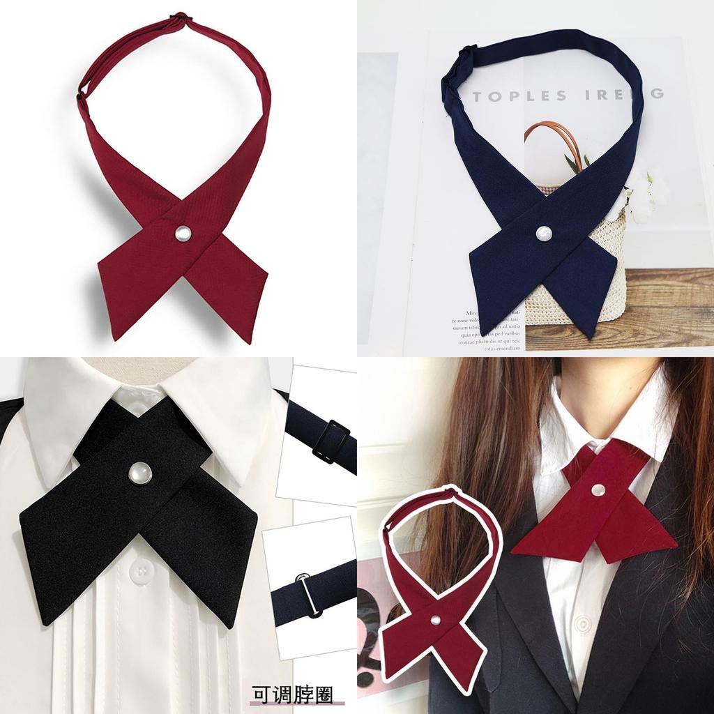 Feminine Cross Collar Bowtie Badge For School Uniforms And College Wear
