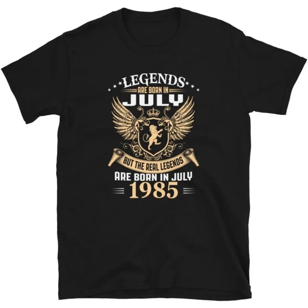 Kings Legends Are Born in July 1985 Birthday Gift T Shirt Men Crewneck Cotton Short Sleeve Fashionable Casual Summer Tee Tops