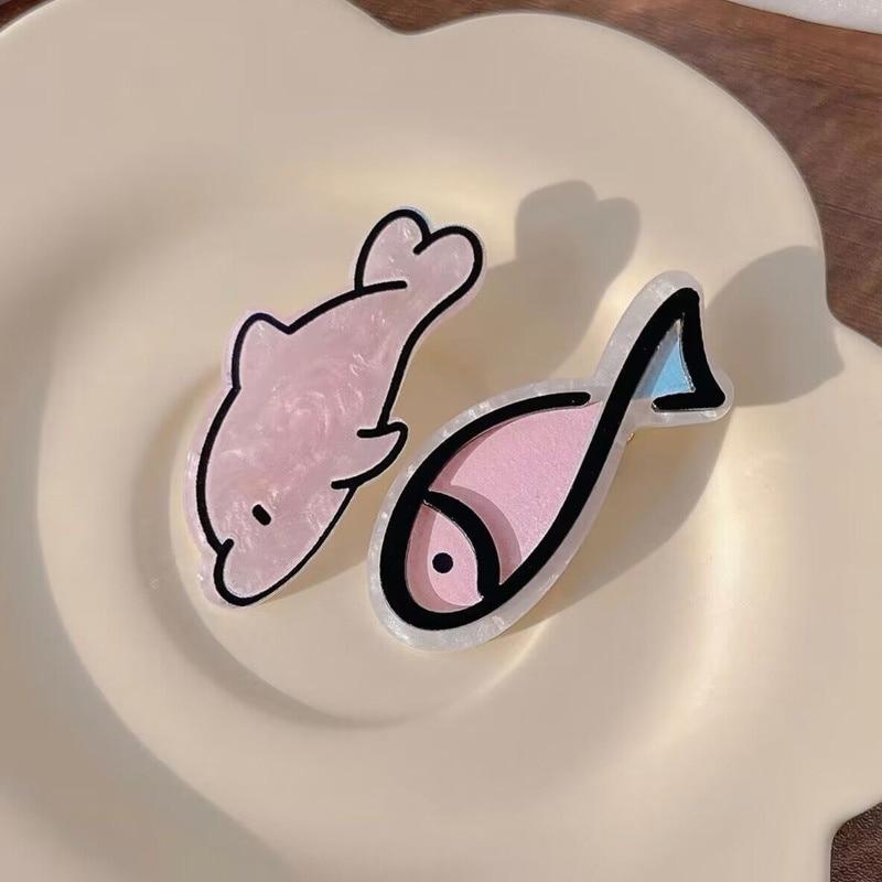 

Новый шикарный набор заколок для волос в форме рыбки, корейские заколки из смолы с геометрическим рисунком, заколки для волос для девочек, аксессуары для волос, детские головные уборы, украшения