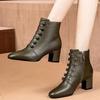 England Style Ankle Boots Women Leather Short Boot Button Spring Lady Elegant Evening Party High Heel Shoes Pointed Toe Botas