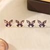 9925 Sterling Silver Exquisite Purple Zircon Butterfly Earrings for Women French Romantic Wedding Accessories Gift