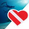 Heart Shaped Scuba Diving Embroidery Patch Dive Badge Vest Bag Cap Patches