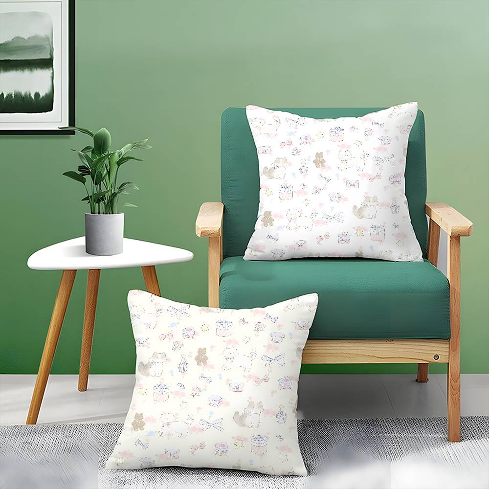 Flowers And Animals Warmly Heart Pillow Case Comfort Sofa Bed Silky elegant Invisible zipper Decorative cushion cover