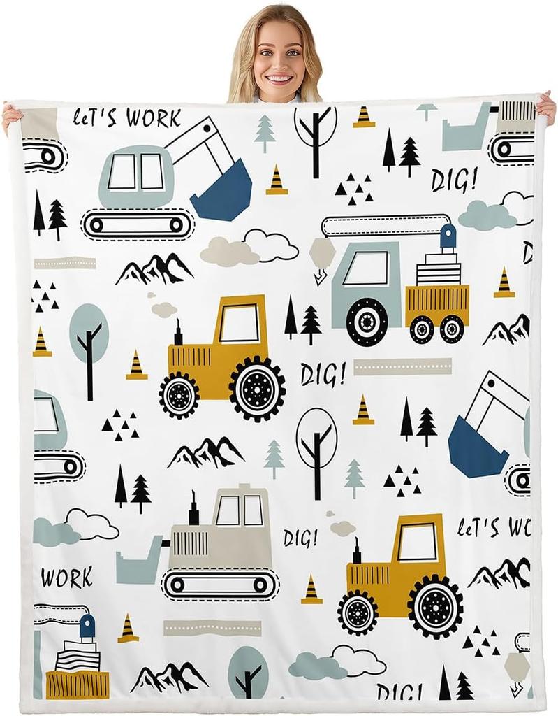 Cartoon Car Throw Blanket Soft Warm Lightweight Cozy Plush Flannel Plush Blanket Bed Couch Sofa Office Decor Gift for Kids Women