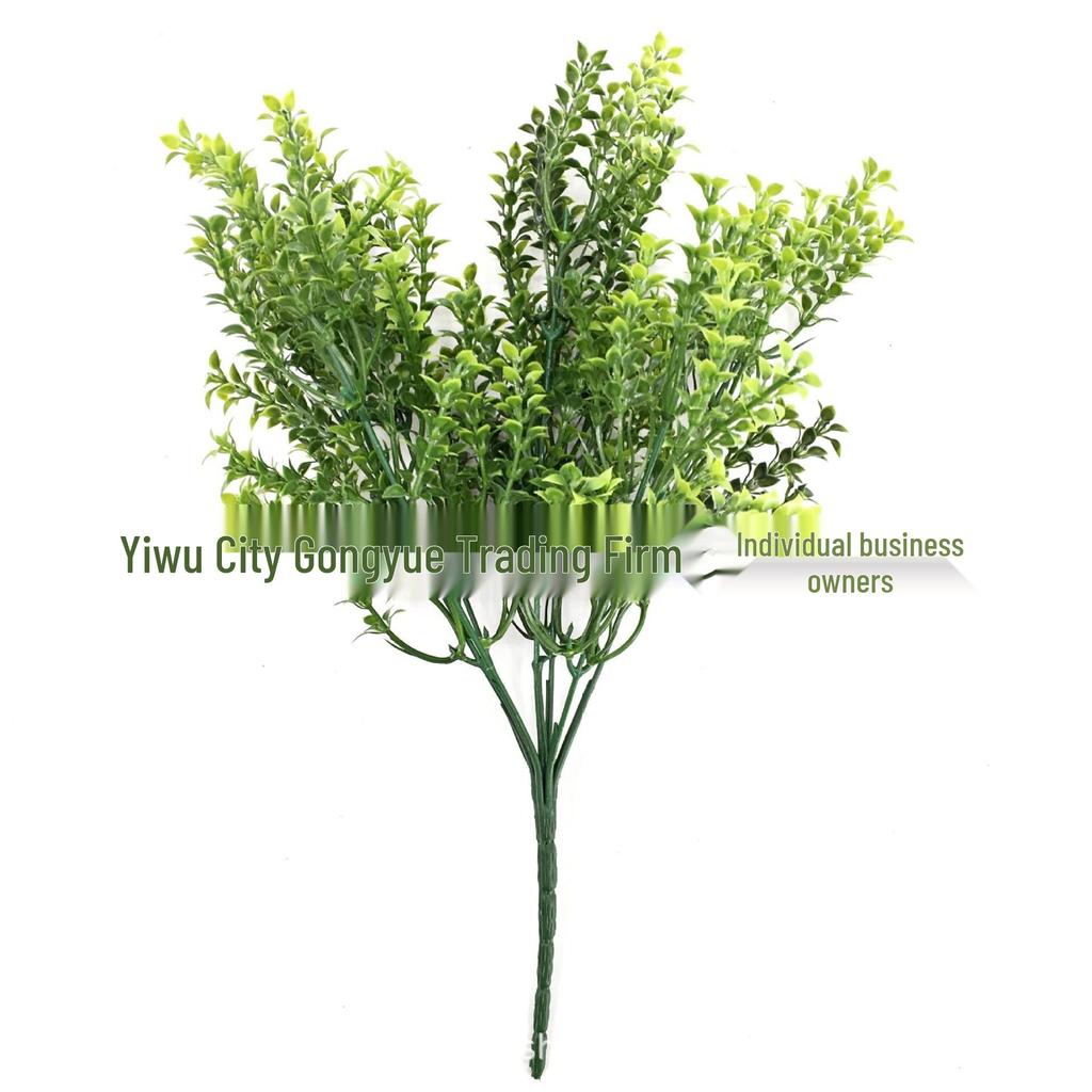 7-Branch Eucalyptus Halloween Decoration: Outdoor Potted Plastic Plant Ornament