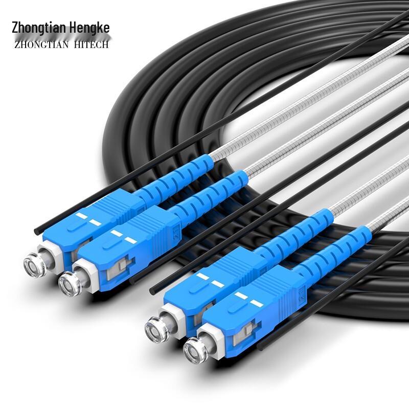 Zhongtianhengke Telecom-Grade Outdoor Armored Single-Mode Dual-Core Fiber Optic Patch Cord