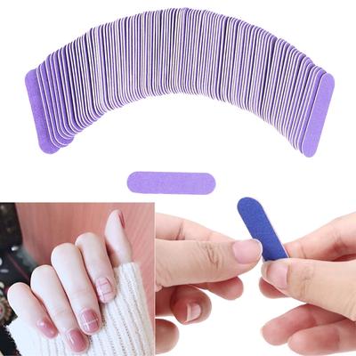 100Pcs/Lot 6Cm Mini Nail Files Art Tools Artificial Sander Paper Buffers Disposable Cuticle Remover Buffers Slim Crescent Grit