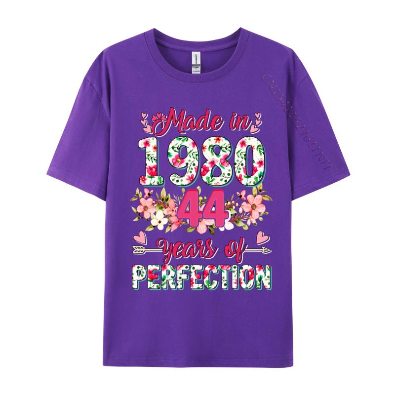 Unisex Clothing 44 Years Old Gifts 44th Birthday Made In 1980 Tshirts Geek New Coming Design T Shirt Combed Cotton Unisex Tshirt