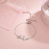 Teamer Personalized Name Bracelet For Women Girls Stainless Steel Chain Customized Charm Bracelets Unique Valentine Family Gift