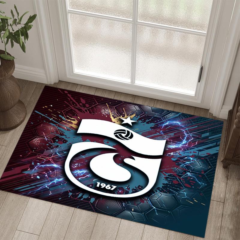 Trabzonspor FC Design Crystal Velvet Carpet Cozy Non?Slip Printed Rug For Bedroom Living Room Entrance