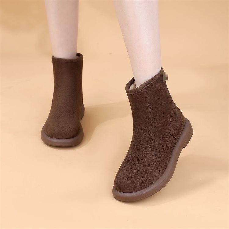 Schneestiefel Damen Schuhe mit Fleecefutter, Weiche gepolsterte Sohle, Rutschfeste kurze Stiefel