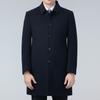 Double-sided cashmere coat for men, middle-aged dad, winter clothing, mid-length woolen woolen coat, men's down-lined windbreaker