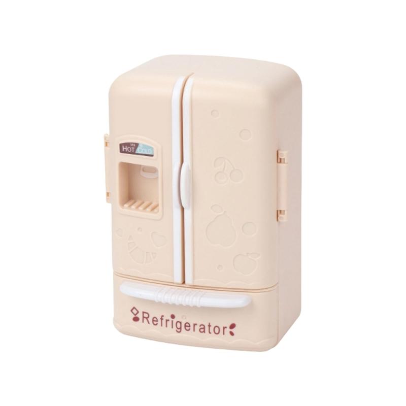 Tiny Simulation Refrigerator For Doll house collector Safe Friendly ABS Construction Enhances Pretend Play Scenarios