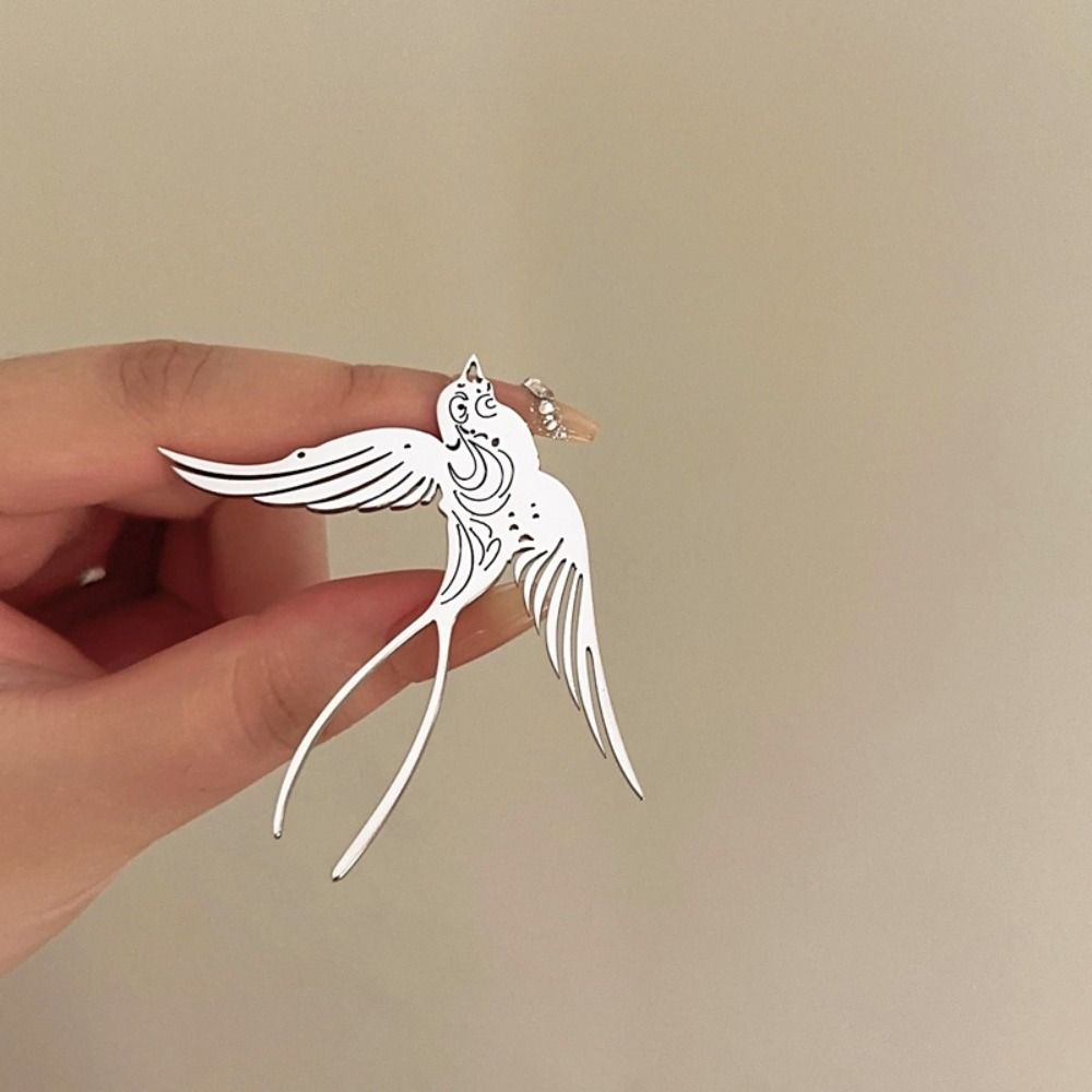Gold Swallowtail Pin Silver Animal Badge Simple Swallow Brooch  Party