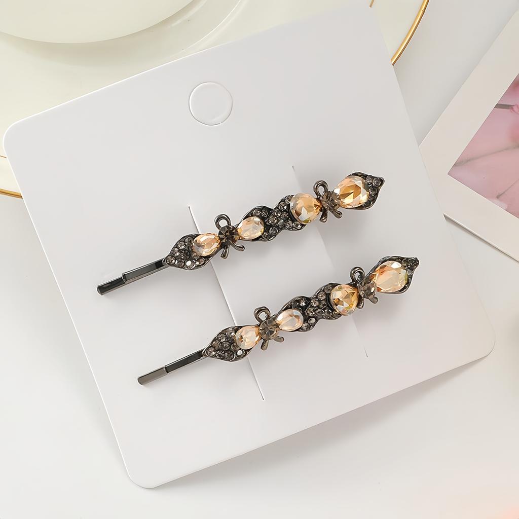 Stylish Minimalist Single Prong Crystal Frog Clip Elegant Side Hairpin Rhinestone Headpiece Women's Hairstyle Accessory for Festivals, Weddings, Parti