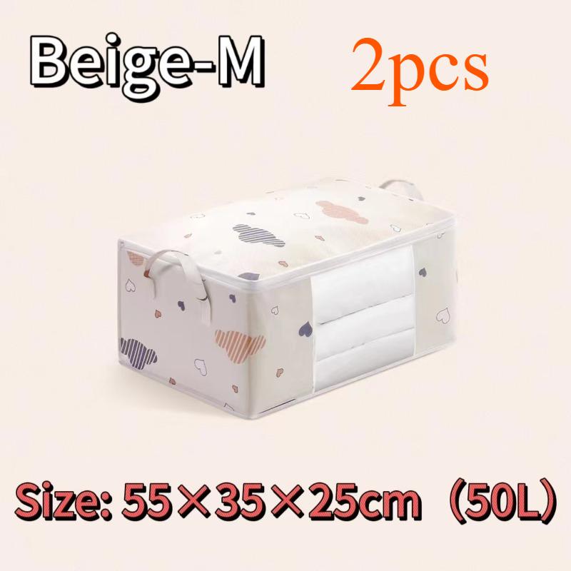 Large Capacity Non-Woven Fabric Moving Storage Bag with Handles Cloud Cotton Quilt Organizer Horizontal Style for Home Use