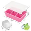 Ice Cube Tray with Lid Silicone Molds Square Large Ice Cube Mold for Whiskey Freezer Containers Cocktails Easy Release BPA Free