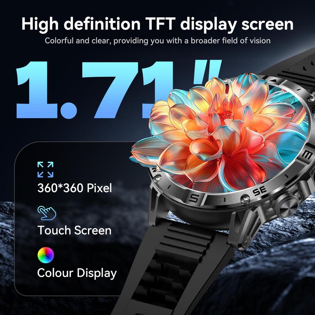 Smartwatch QTLLBT with 100+ Sports Modes, Answer/make Calls, Fitness Activity Tracker, Pedometer, Custom Watch Faces, Weather